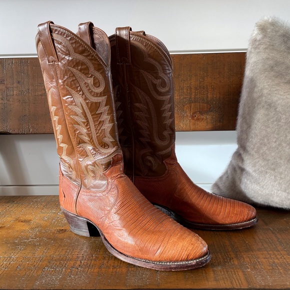 justin iguana lizard boots